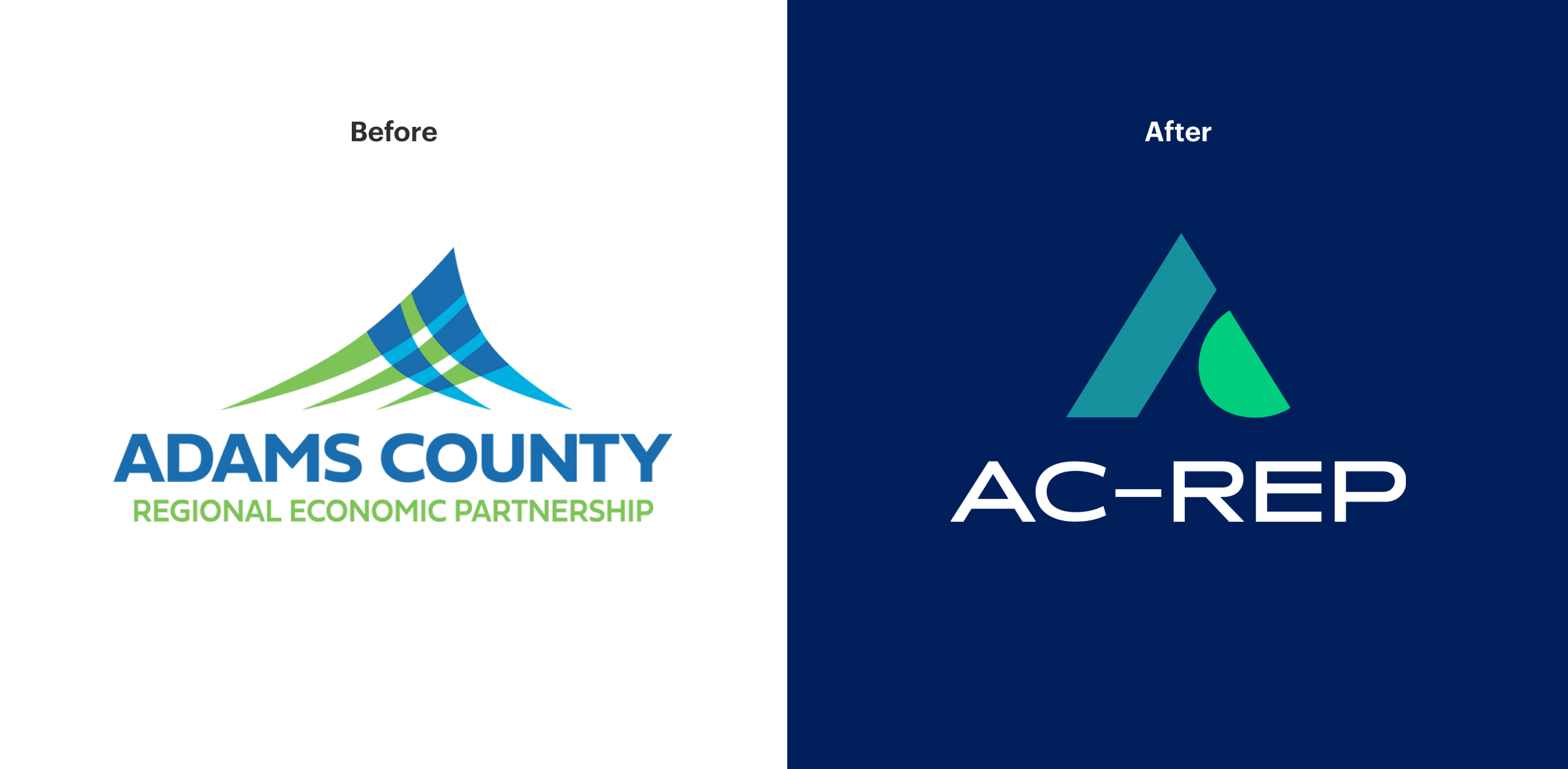 before and after comparison of the ac-rep logo